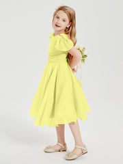 Tea Length Chiffon Junior Bridesmaid Dresses Daffodil