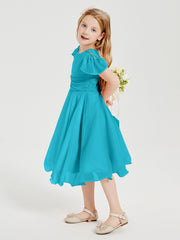 Tea Length Chiffon Junior Bridesmaid Dresses Jade