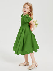 Tea Length Chiffon Junior Bridesmaid Dresses Moss