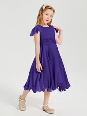 Tea Length Chiffon Junior Bridesmaid Dresses Regency
