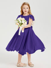 Tea Length Chiffon Junior Bridesmaid Dresses Regency