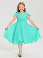 Tea Length Chiffon Junior Bridesmaid Dresses Spa