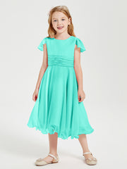 Tea Length Chiffon Junior Bridesmaid Dresses Spa