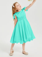 Tea Length Chiffon Junior Bridesmaid Dresses Spa
