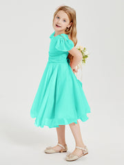 Tea Length Chiffon Junior Bridesmaid Dresses Spa