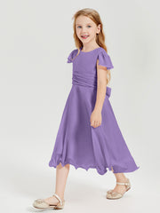 Tea Length Chiffon Junior Bridesmaid Dresses Tahiti