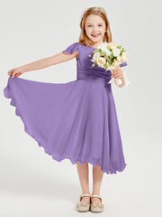 Tea Length Chiffon Junior Bridesmaid Dresses Tahiti