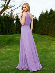 One Shoulder Floor Length Lace Bridesmaid Gown Tahiti Plus Size