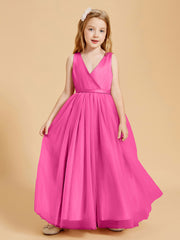 Tulle Junior Bridesmaid Dresses Satin Top Glamourous Bowknot Azalea