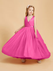 Tulle Junior Bridesmaid Dresses Satin Top Glamourous Bowknot Azalea