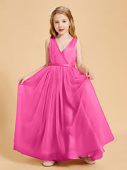 Tulle Junior Bridesmaid Dresses Satin Top Glamourous Bowknot Azalea