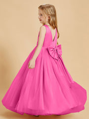 Tulle Junior Bridesmaid Dresses Satin Top Glamourous Bowknot Azalea