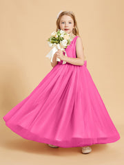 Tulle Junior Bridesmaid Dresses Satin Top Glamourous Bowknot Azalea