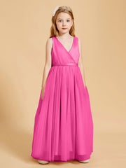 Tulle Junior Bridesmaid Dresses Satin Top Glamourous Bowknot Azalea