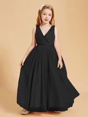 Tulle Junior Bridesmaid Dresses Satin Top Glamourous Bowknot Black