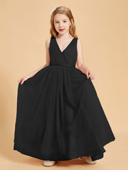 Tulle Junior Bridesmaid Dresses Satin Top Glamourous Bowknot Black