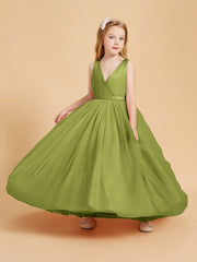 Tulle Junior Bridesmaid Dresses Satin Top Glamourous Bowknot Clover