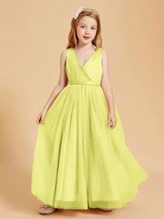 Tulle Junior Bridesmaid Dresses Satin Top Glamourous Bowknot Daffodil