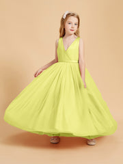 Tulle Junior Bridesmaid Dresses Satin Top Glamourous Bowknot Daffodil