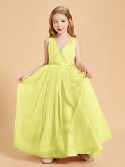 Tulle Junior Bridesmaid Dresses Satin Top Glamourous Bowknot Daffodil