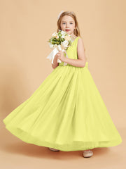 Tulle Junior Bridesmaid Dresses Satin Top Glamourous Bowknot Daffodil