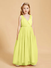 Tulle Junior Bridesmaid Dresses Satin Top Glamourous Bowknot Daffodil
