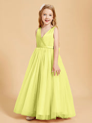 Tulle Junior Bridesmaid Dresses Satin Top Glamourous Bowknot Daffodil