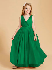 Tulle Junior Bridesmaid Dresses Satin Top Glamourous Bowknot Emerald
