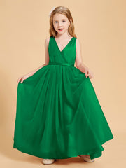 Tulle Junior Bridesmaid Dresses Satin Top Glamourous Bowknot Emerald