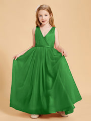 Tulle Junior Bridesmaid Dresses Satin Top Glamourous Bowknot Green