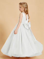 Tulle Junior Bridesmaid Dresses Satin Top Glamourous Bowknot Ivory