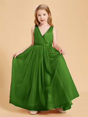 Tulle Junior Bridesmaid Dresses Satin Top Glamourous Bowknot Moss