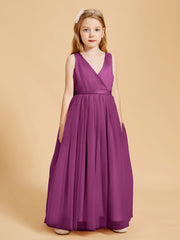 Tulle Junior Bridesmaid Dresses Satin Top Glamourous Bowknot Orchid
