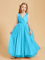Tulle Junior Bridesmaid Dresses Satin Top Glamourous Bowknot Pool