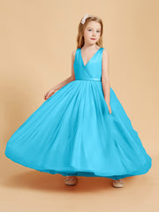 Tulle Junior Bridesmaid Dresses Satin Top Glamourous Bowknot Pool
