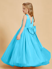 Tulle Junior Bridesmaid Dresses Satin Top Glamourous Bowknot Pool