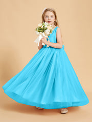 Tulle Junior Bridesmaid Dresses Satin Top Glamourous Bowknot Pool