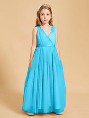 Tulle Junior Bridesmaid Dresses Satin Top Glamourous Bowknot Pool