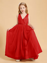 Tulle Junior Bridesmaid Dresses Satin Top Glamourous Bowknot Red