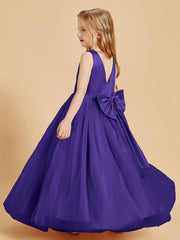 Tulle Junior Bridesmaid Dresses Satin Top Glamourous Bowknot Regency