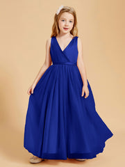 Tulle Junior Bridesmaid Dresses Satin Top Glamourous Bowknot Royal Blue
