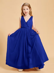 Tulle Junior Bridesmaid Dresses Satin Top Glamourous Bowknot Royal Blue