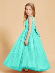 Tulle Junior Bridesmaid Dresses Satin Top Glamourous Bowknot Spa