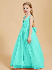 Tulle Junior Bridesmaid Dresses Satin Top Glamourous Bowknot Spa