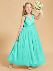 Tulle Junior Bridesmaid Dresses Satin Top Glamourous Bowknot Spa