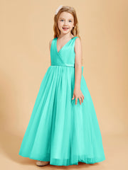 Tulle Junior Bridesmaid Dresses Satin Top Glamourous Bowknot Spa