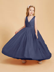 Tulle Junior Bridesmaid Dresses Satin Top Glamourous Bowknot Stormy