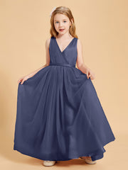 Tulle Junior Bridesmaid Dresses Satin Top Glamourous Bowknot Stormy