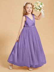 Tulle Junior Bridesmaid Dresses Satin Top Glamourous Bowknot Tahiti