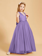 Tulle Junior Bridesmaid Dresses Satin Top Glamourous Bowknot Tahiti